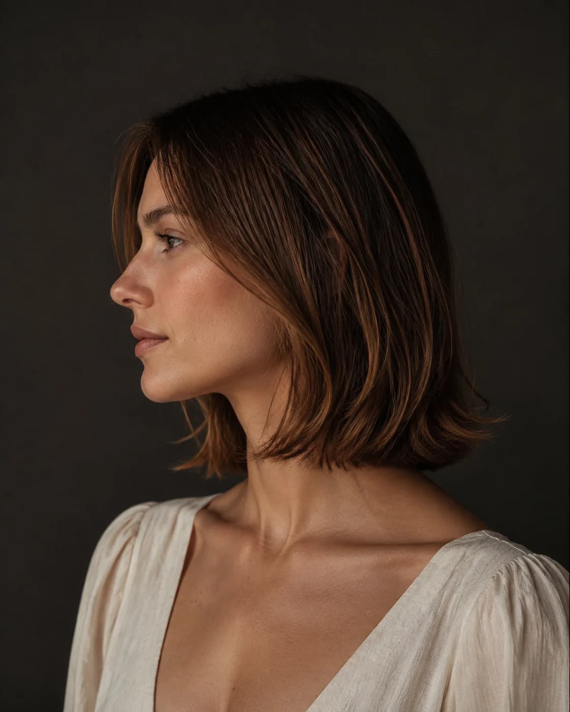 Collarbone haircut showing a deliberate grow-out milestone